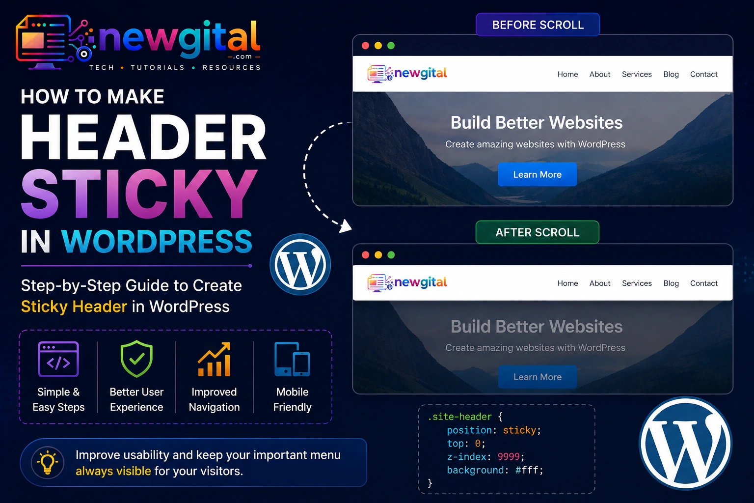 How to make header sticky in WordPress? how to make header sticky in wordpress featured image
