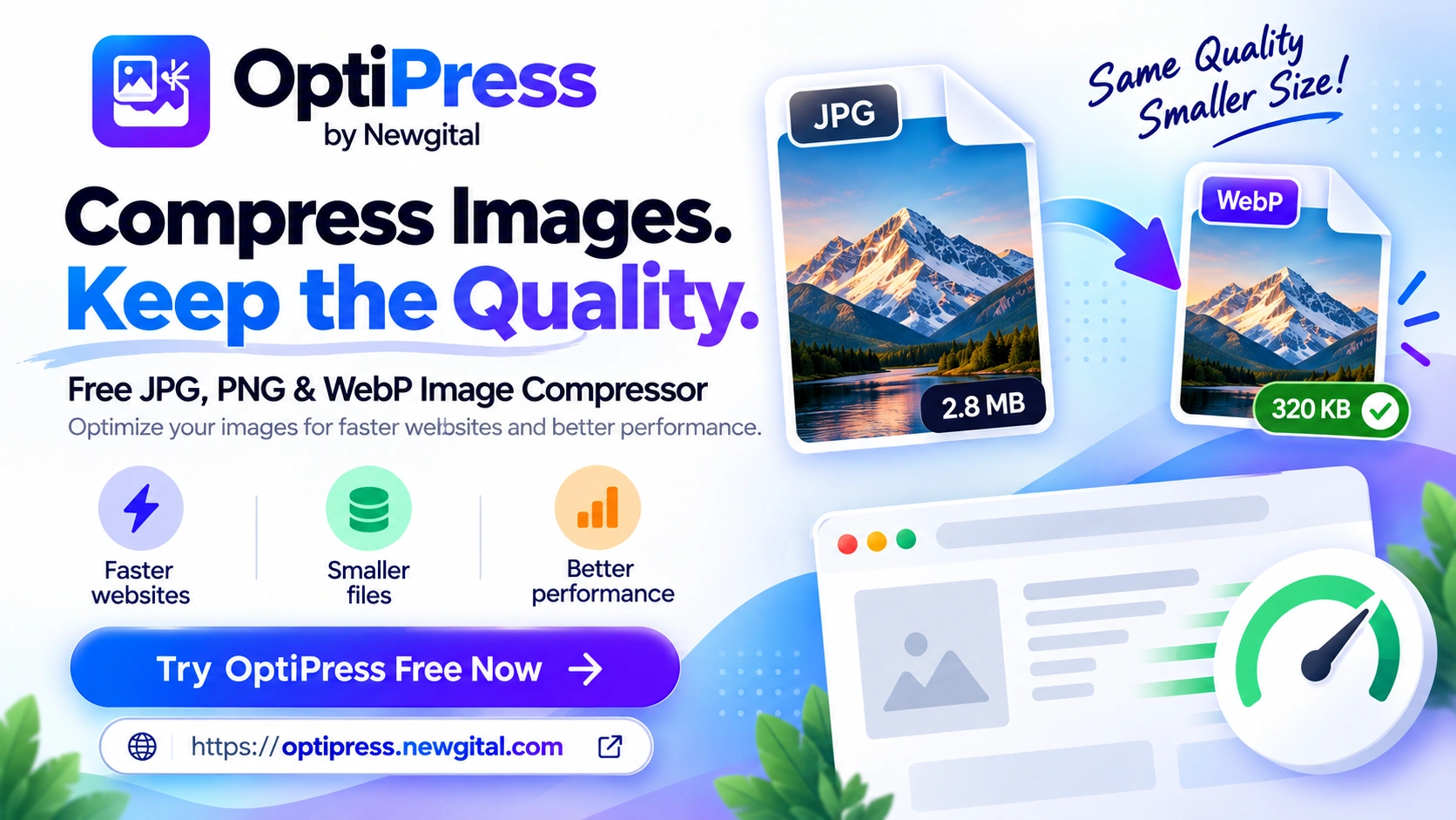 OptiPress Image Optimiser By Newgital